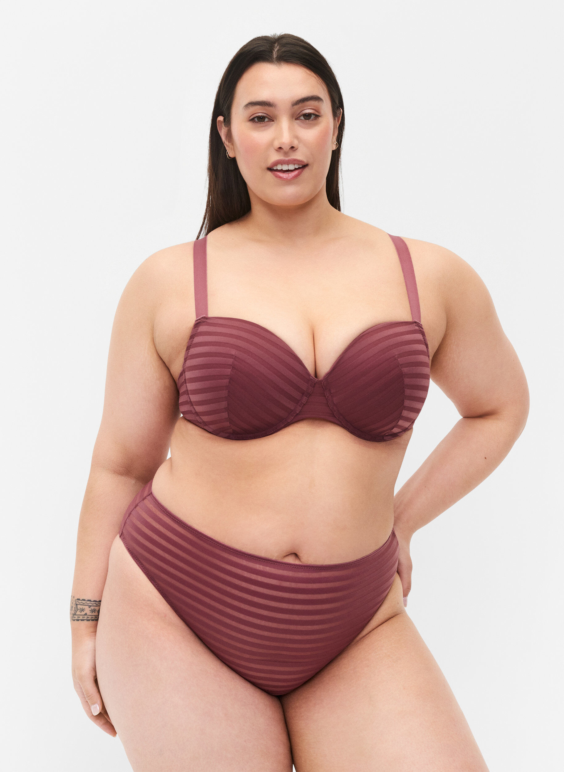 Zizzifashion Striped tai briefs with regular waist, Nocturne ASS, Model image number 0