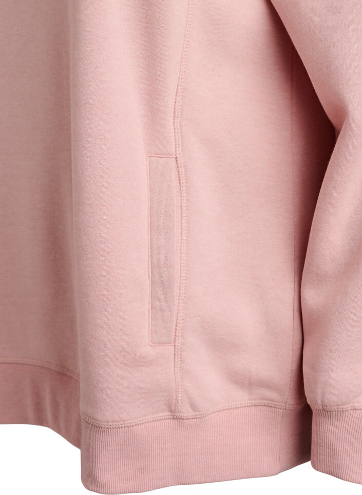 Sweatshirt with high collar and pockets, Red, Packshot image number 3