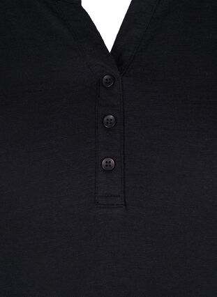 Cotton blouse with 3/4 sleeves, Black, Packshot image number 2