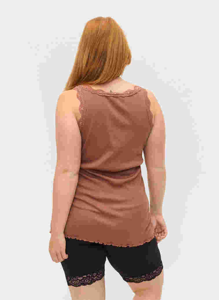 Top with lace trim, Baltic Amber, Model image number 1