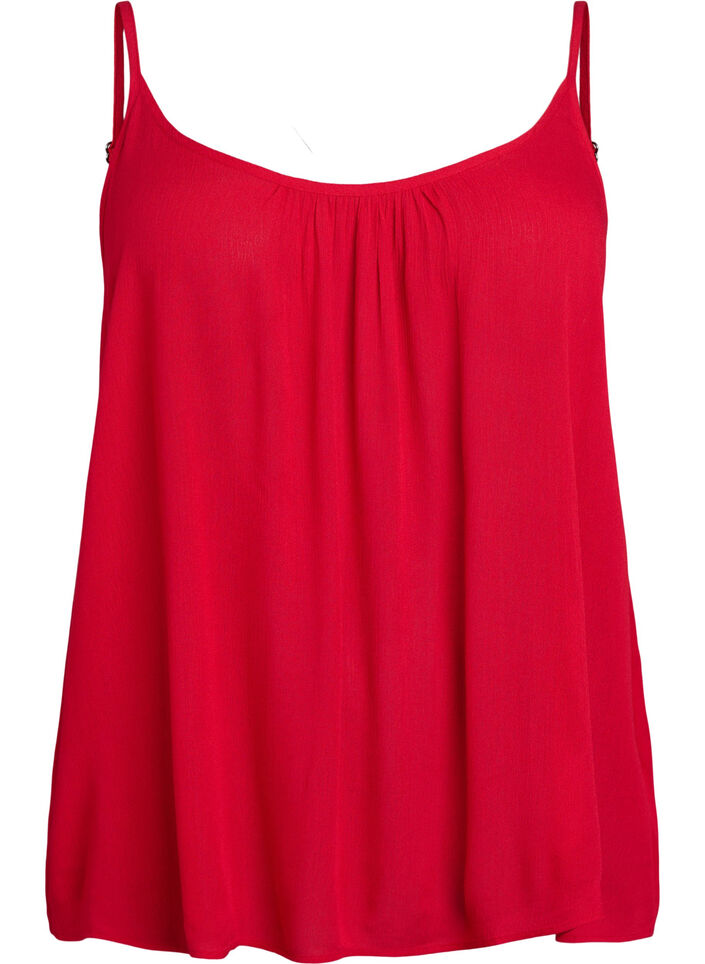 Strap top in viscose, Red, Packshot image number 0