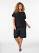Blouse with eyelet embroidery and balloon-effect, Black, Model image number 1