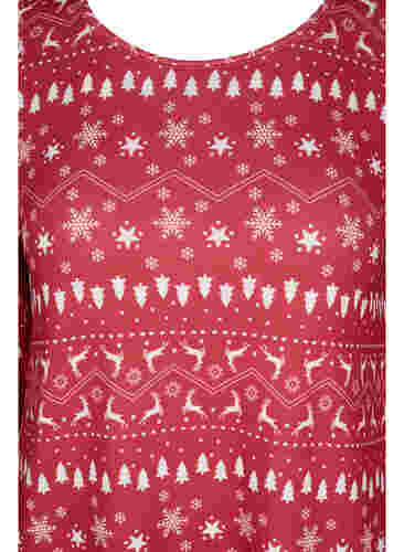 Top with Christmas print, Tango Red/White AOP, Packshot image number 2