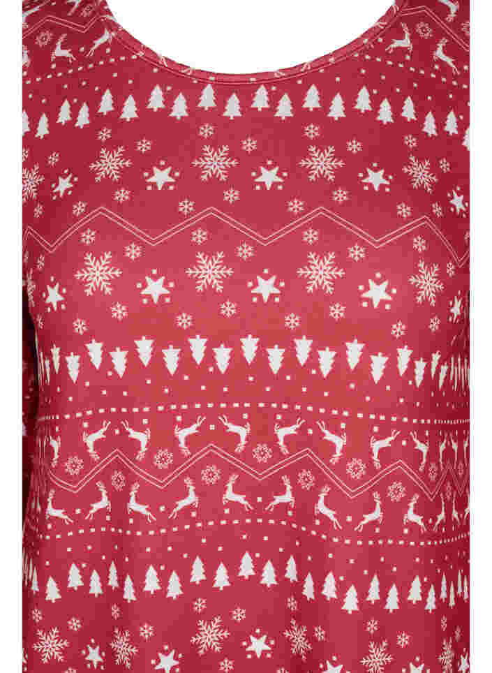 Top with Christmas print, Tango Red/White AOP, Packshot image number 2