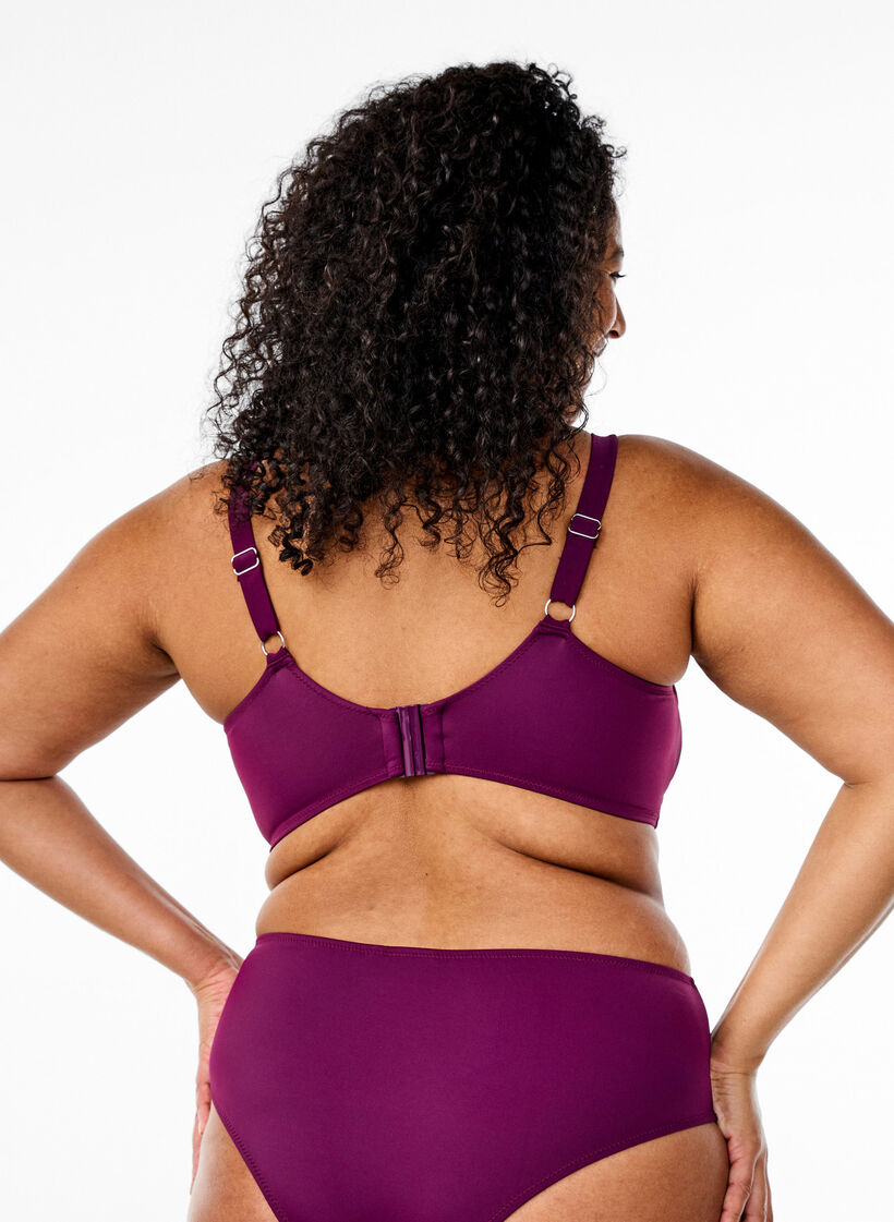 Bikini top with underwire and knot detail, Purple, Model image number 1