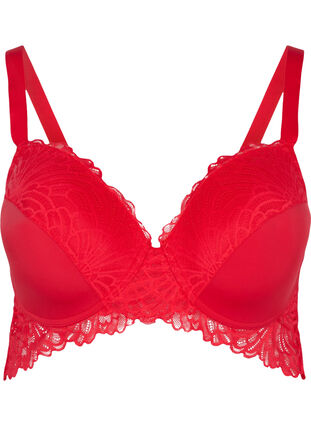 Alma bra with underwire and lace, True Red , Packshot image number 0