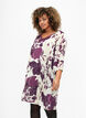 Printed dress with v-neck and 3/4 sleeves, D.Purple Graphic AOP, Model image number 0