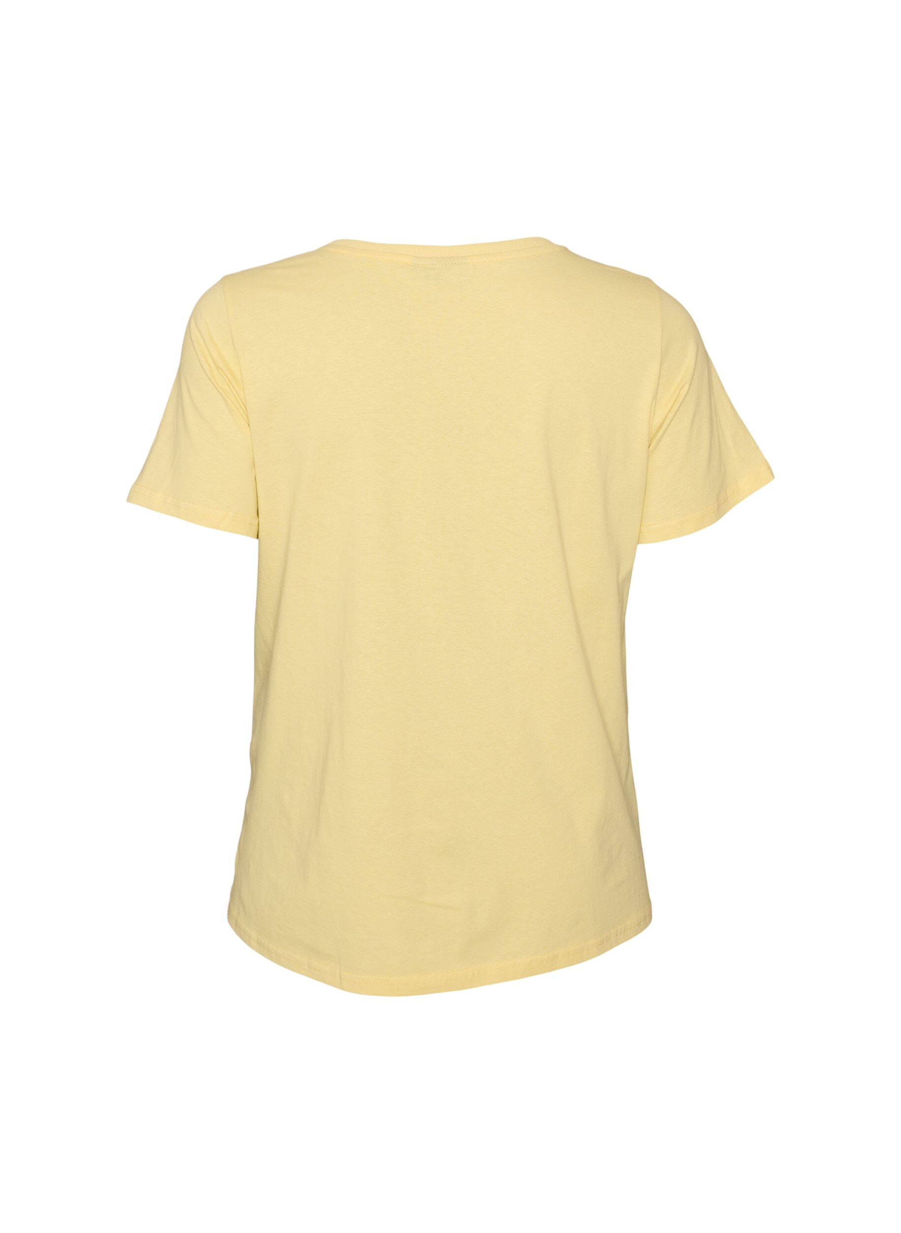 ZizzifashionCotton T-shirt with print, Yellow, Packshot image number 1