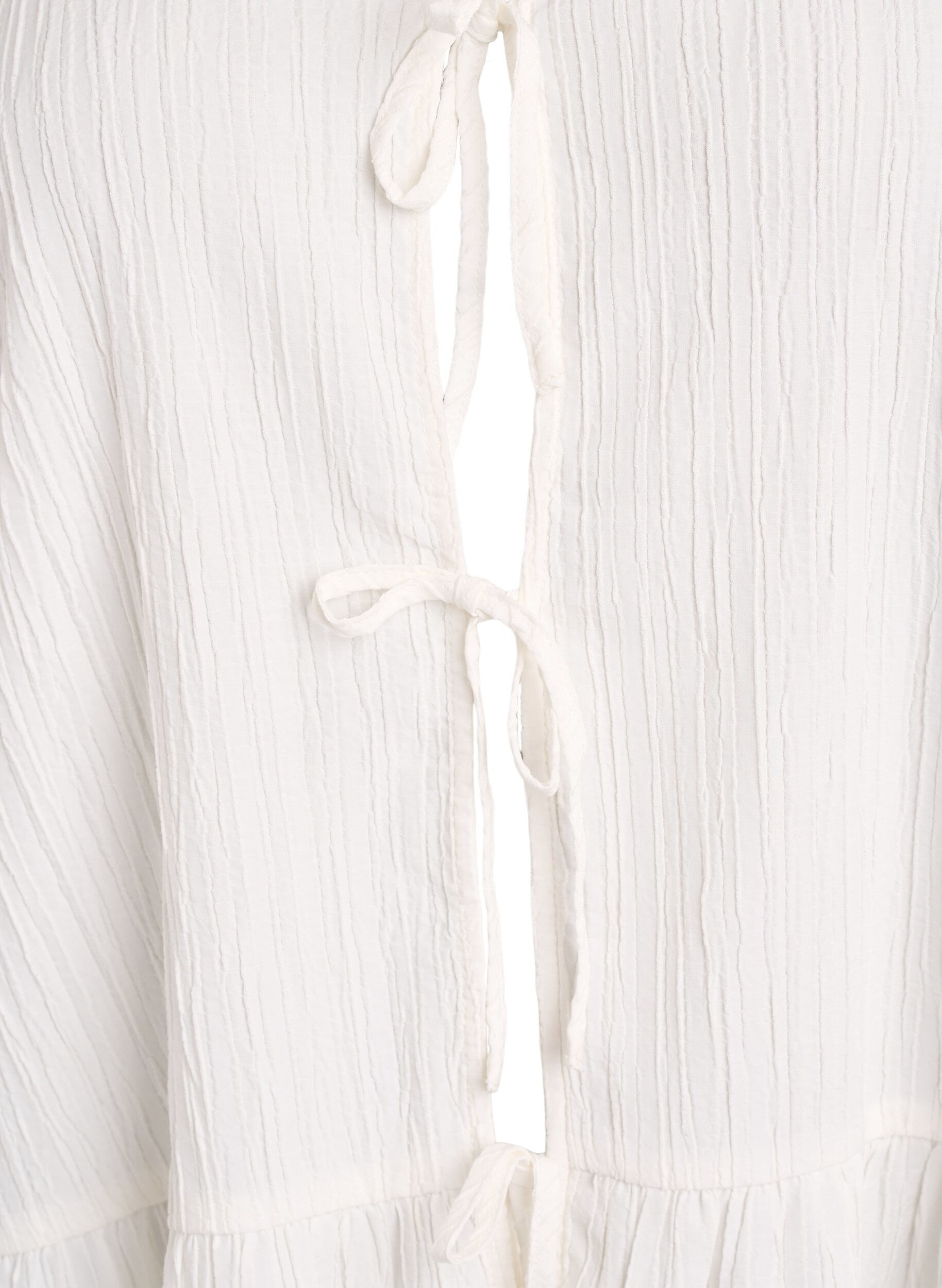 ZizzifashionSleeveless blouse with texture and a tie fastening, Vanilla, Packshot image number 2