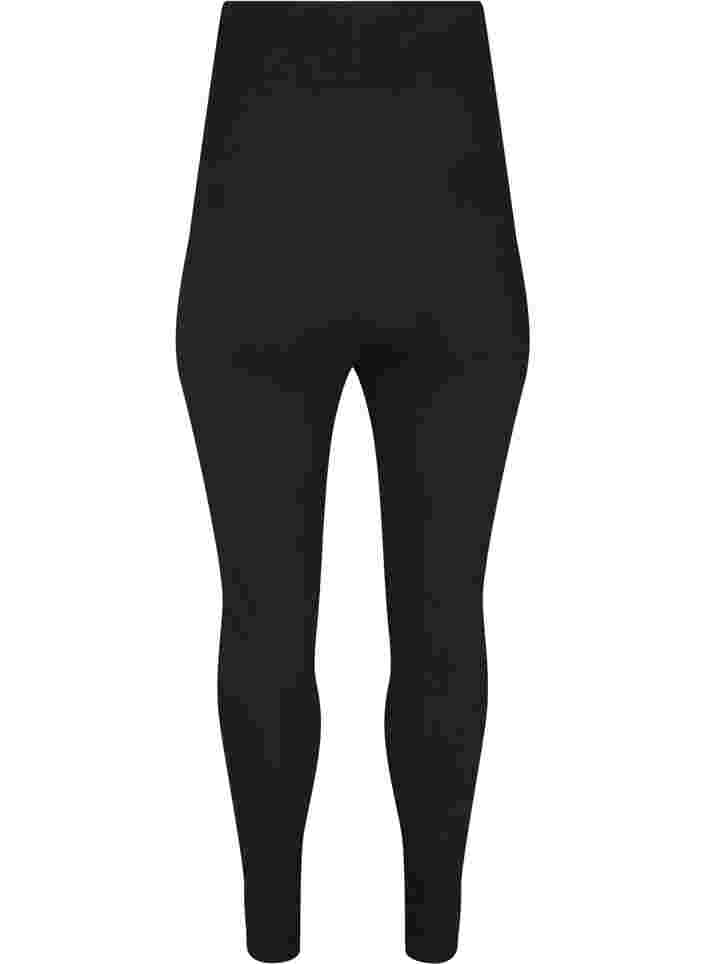 Maternity leggings in a cotton blend, Black, Packshot image number 1
