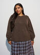 Knit blouse with button detail, Brown, Model image number 0