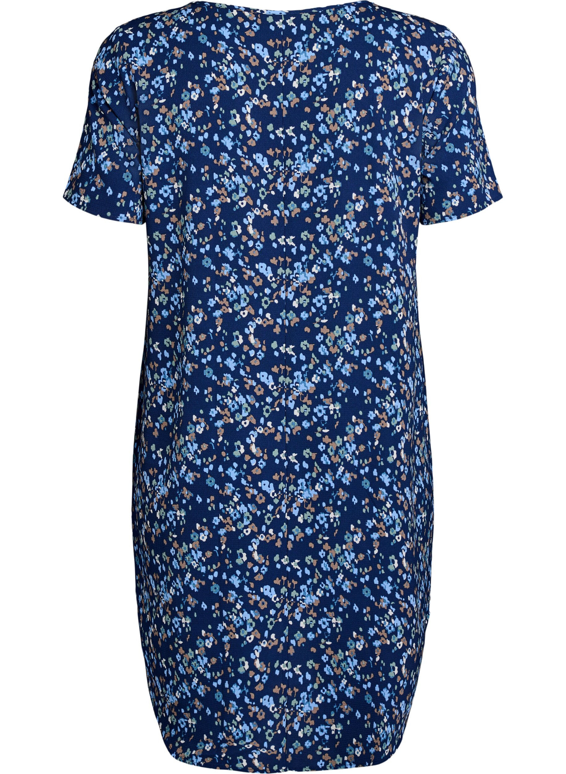 ZizzifashionDress with print and short sleeves, Blue, Packshot image number 1