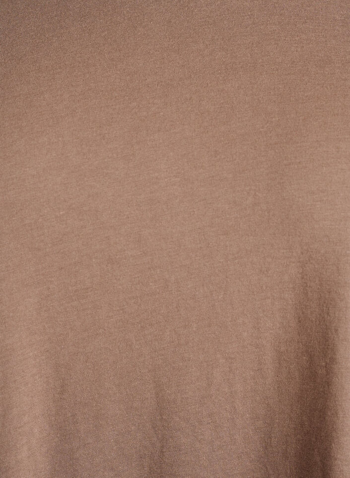 Short sleeved cotton blend t-shirt, Brown, Packshot image number 2