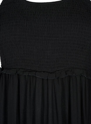 Viscose midi dress with smock, Black, Packshot image number 2