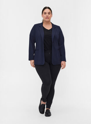 Simple blazer with button, Night Sky, Model image number 2