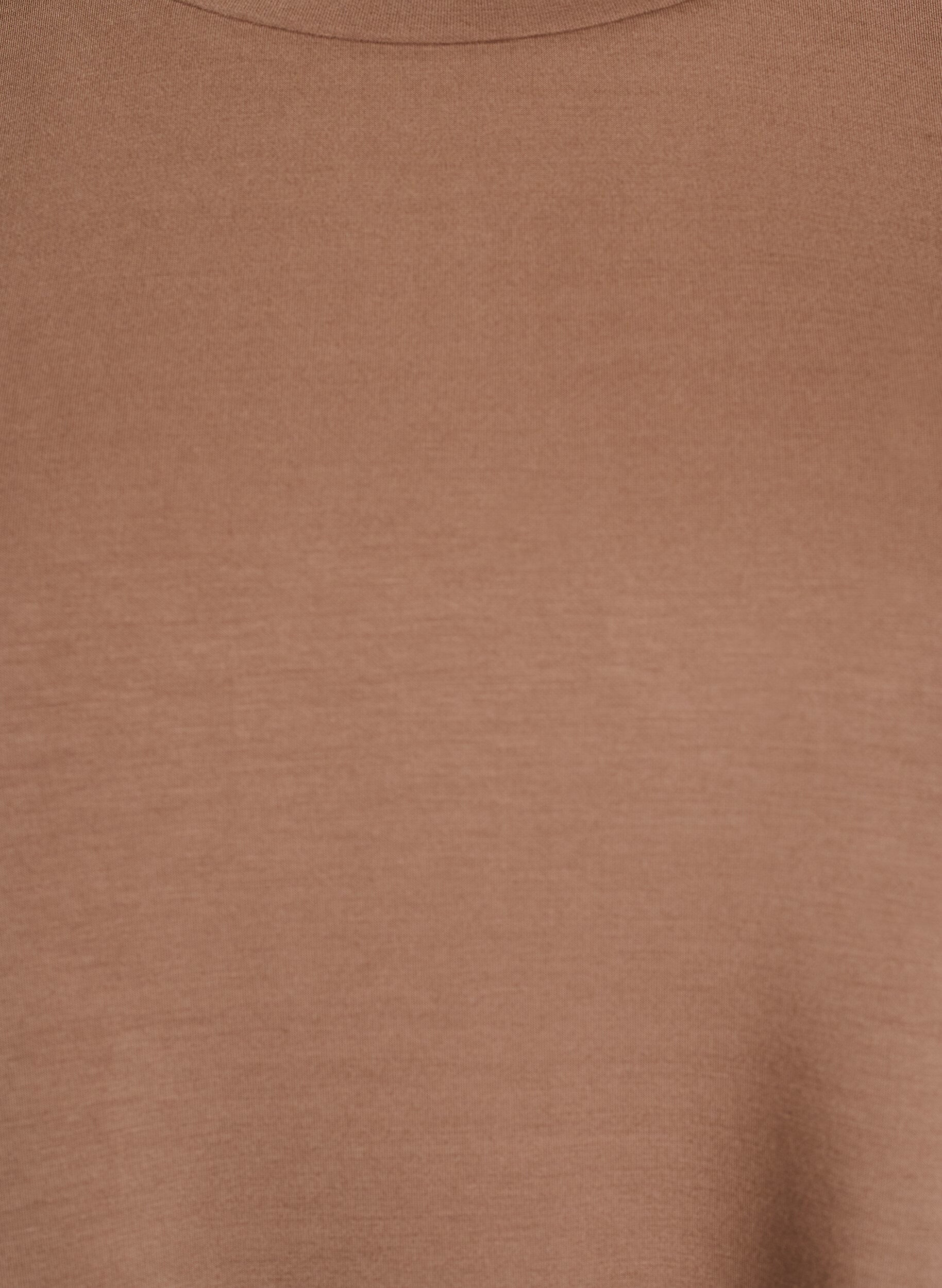 Zizzifashion Jersey blouse with round neck, Brown, Packshot image number 2