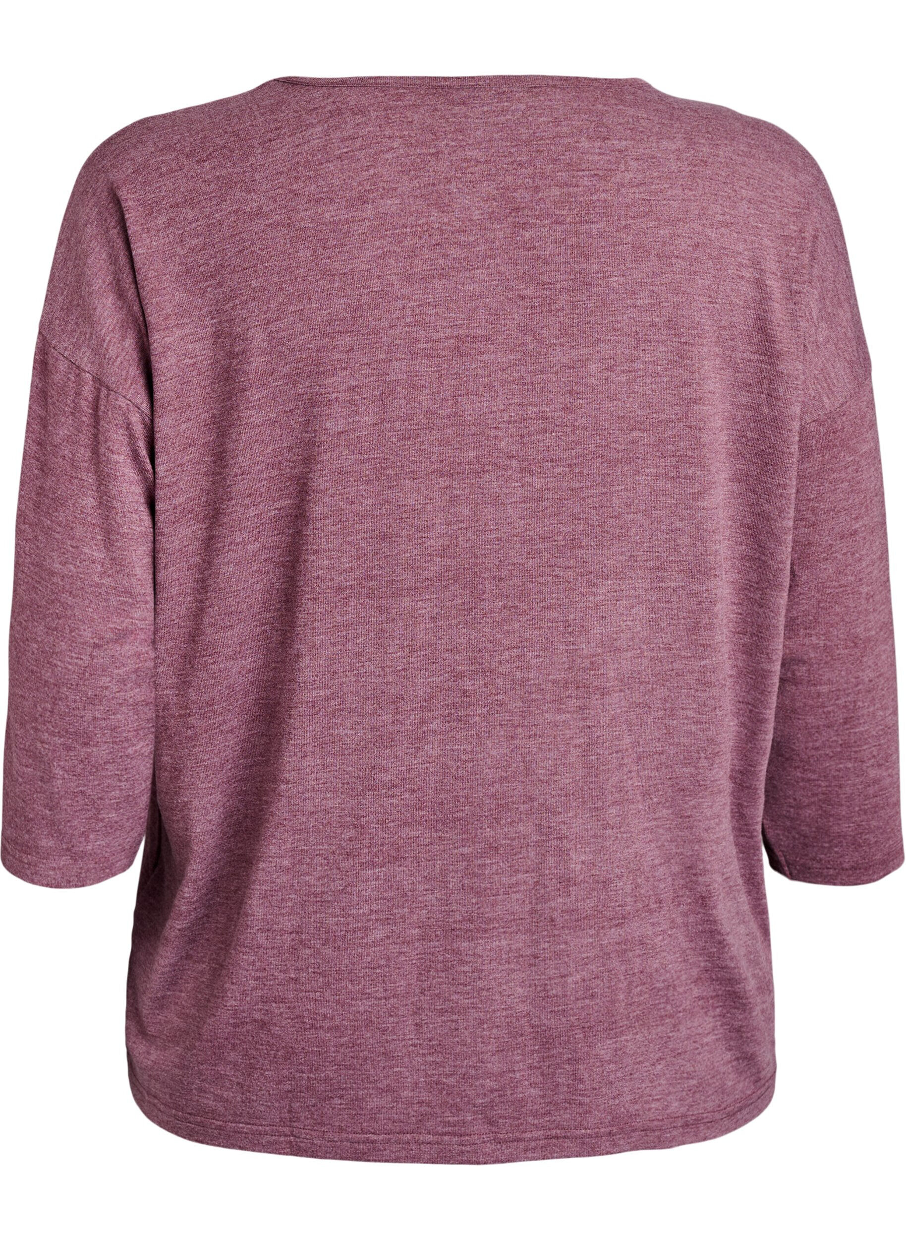 ZizzifashionJersey blouse with 3/4 sleeves, Red, Packshot image number 1