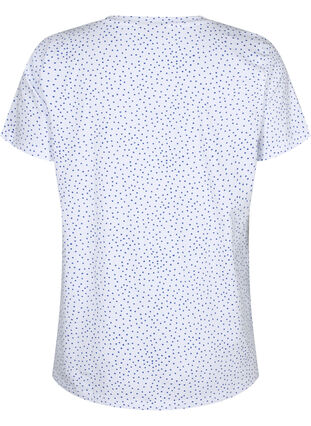 Cotton t-shirt with dots and v-neck, B.White/S.T.W Dot, Packshot image number 1