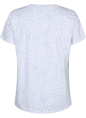 Cotton t-shirt with dots and v-neck, B.White/S.T.W Dot, Packshot image number 1