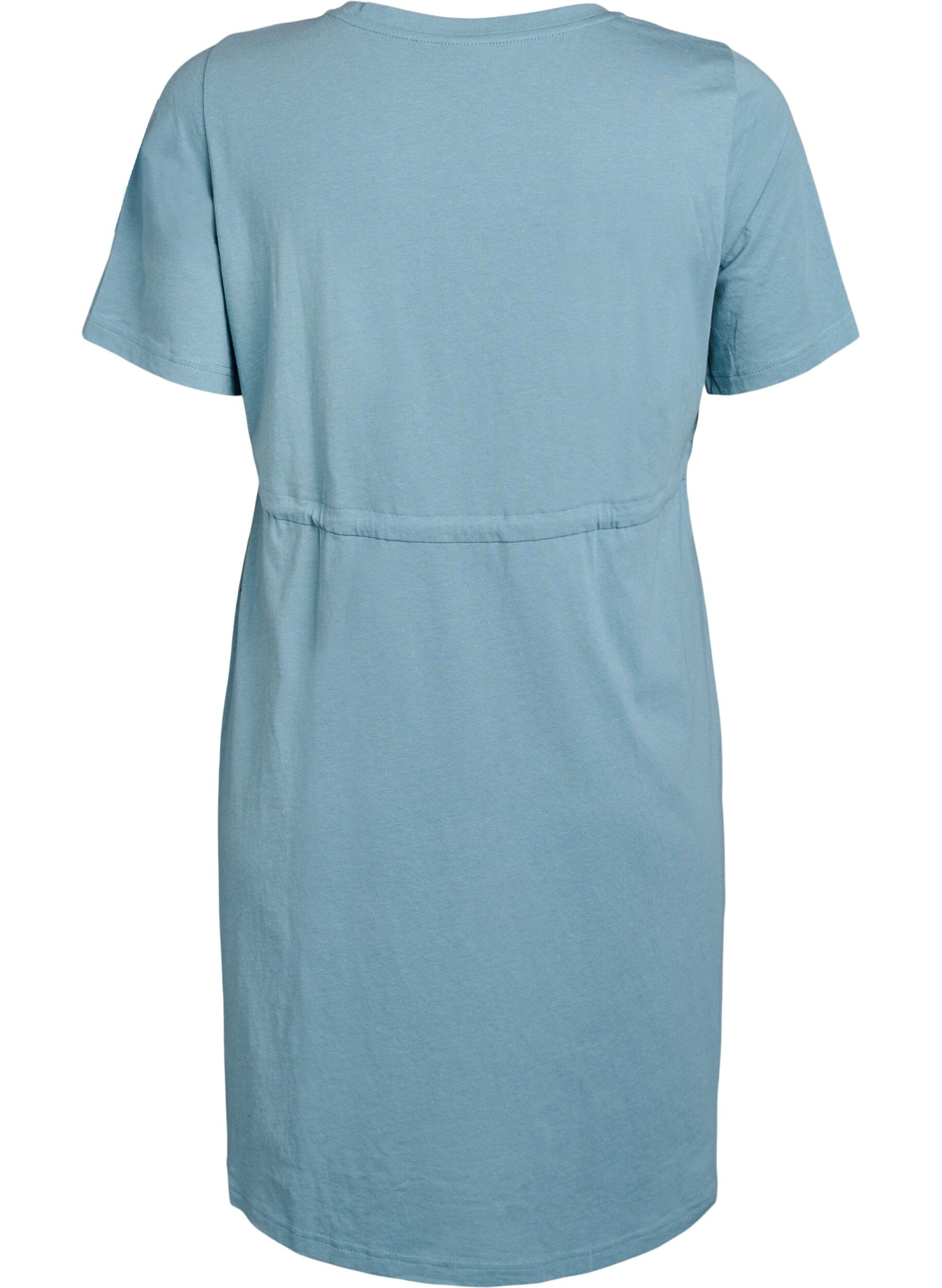 Zizzifashion FLASH - Short T-shirt dress with tie belt, Blue, Packshot image number 1