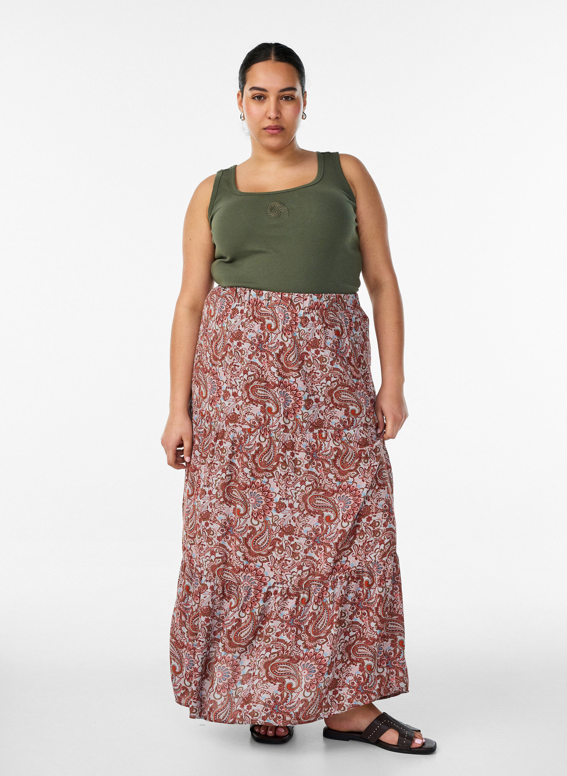 ZizzifashionFitted top with motif, Green, Model image number 1