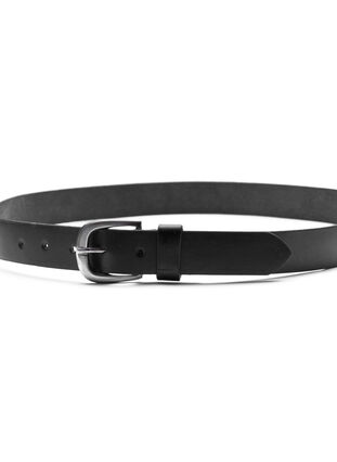 Leather belt with buckle, Black, Packshot image number 1