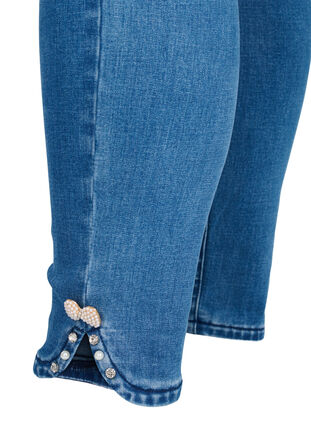 Cropped Amy jeans with beaded detail, Blue denim, Packshot image number 3