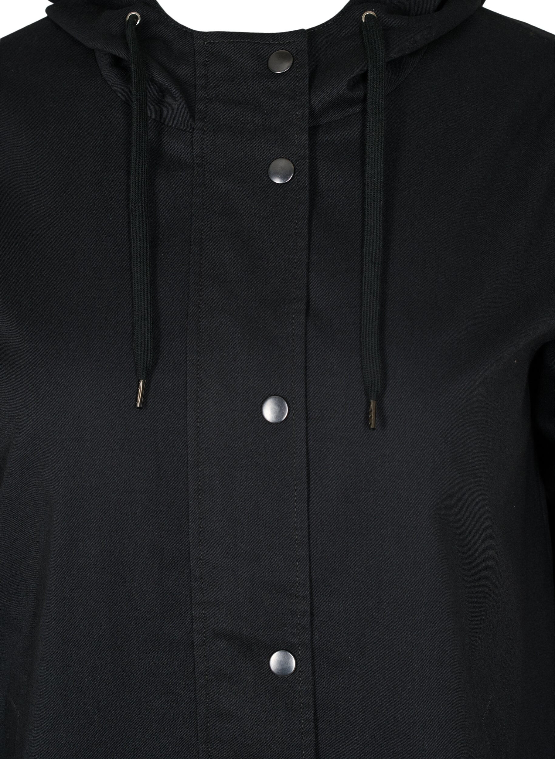 Zizzifashion Parka jacket with hood and welt pockets, Black, Packshot image number 2