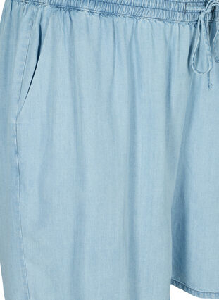 Loose shorts with drawstring and pockets, Light blue denim, Packshot image number 2