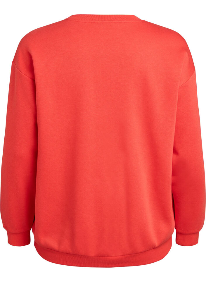 Sweatshirt with front motif, Red, Packshot image number 1