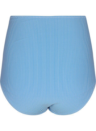 Striped bikini bottom with an extra high waist, BlueWhite Stripe AOP, Packshot image number 1