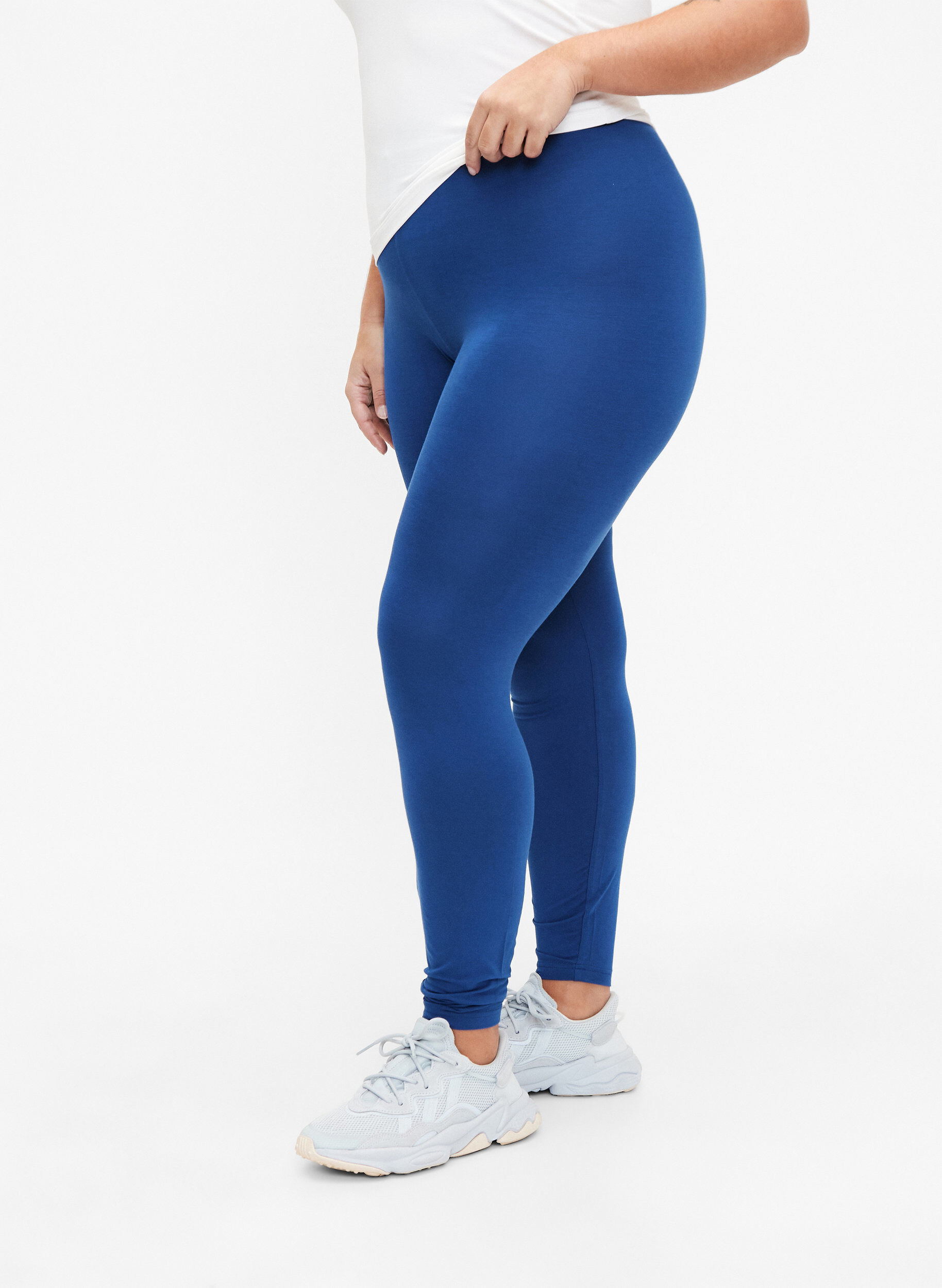 Zizzifashion Basic viscose leggings, Blue, Model image number 0