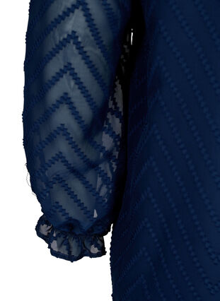 Blouse with long sleeves and frill details, Navy Blazer, Packshot image number 3
