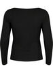 Ribbed blouse with hole detail, Black, Packshot image number 1