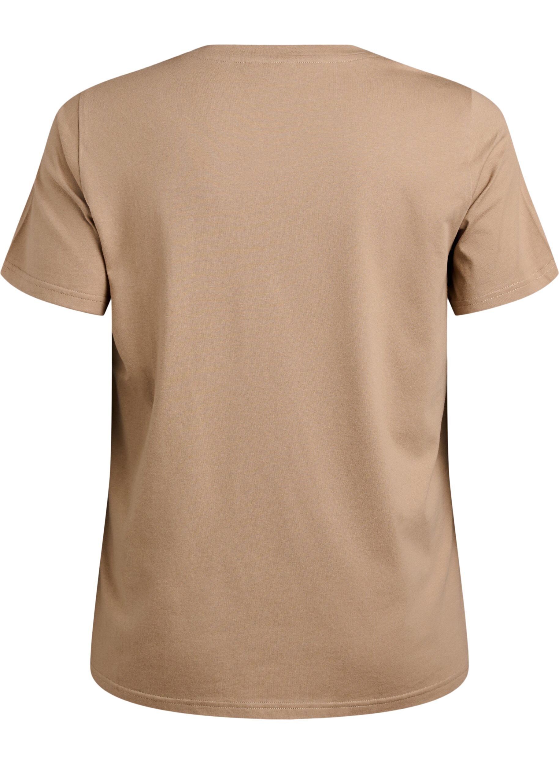 Zizzifashion T-shirt with decorative details, Beige, Packshot image number 1