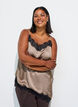 Strappy top with lace and an asymmetrical hem, Beige, Model image number 4