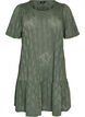 Short jersey dress with eyelet embroidery, Green, Packshot image number 0