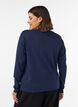 Long-sleeved basic T-shirt with a round neck, Blue, Model image number 2