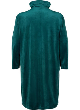 Velour bathrobe with zipper, Ponderosa Pine, Packshot image number 1