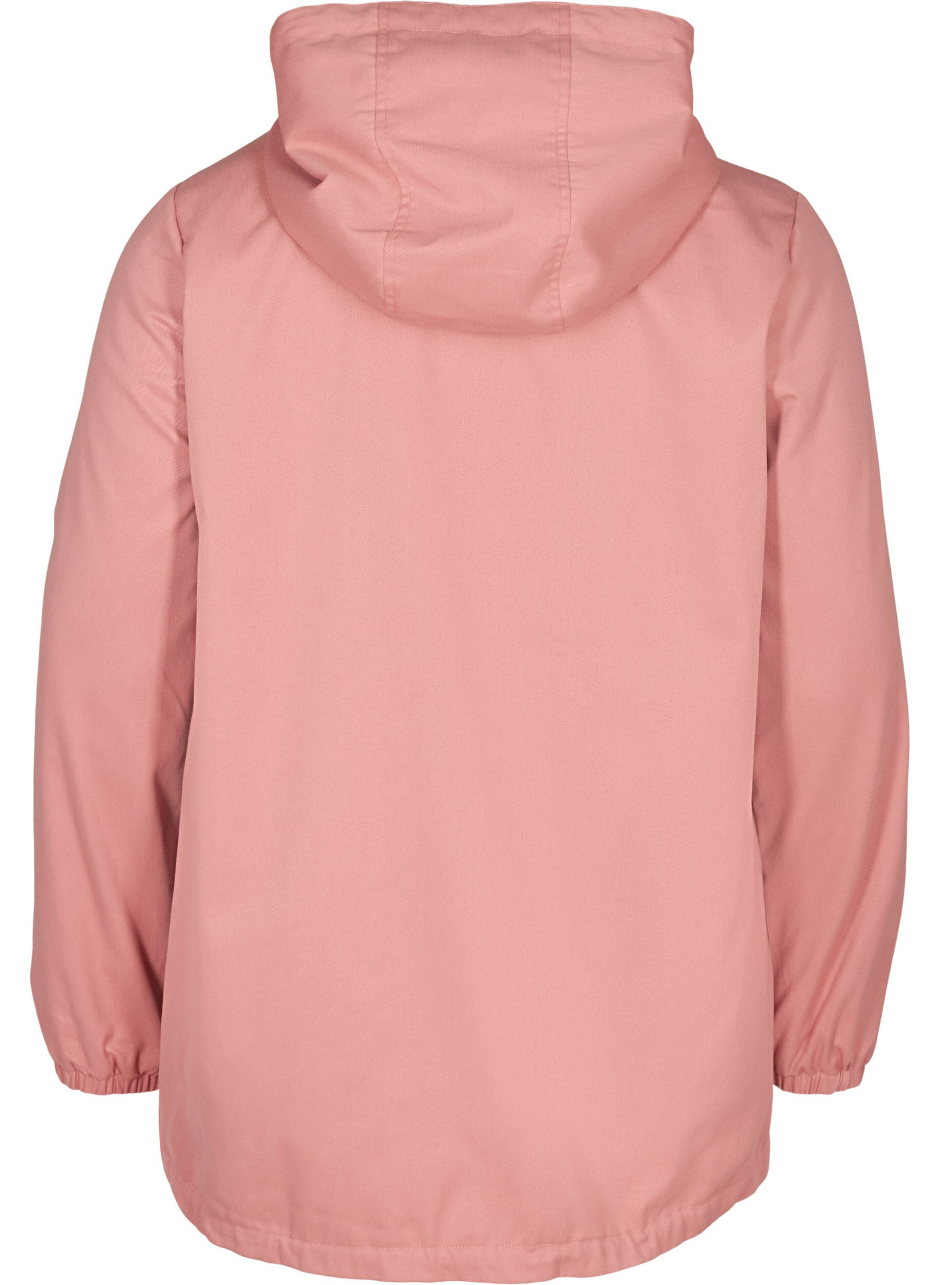 Zizzifashion Short jacket with a hood and pockets, Ash Rose, Packshot image number 1