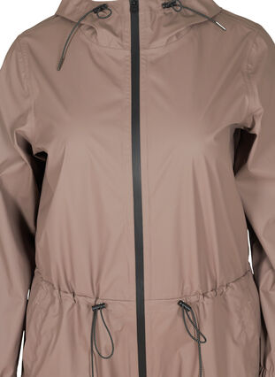 Rain jumpsuit with hood and pockets - Brown - Sz. 42-60 - Zizzifashion