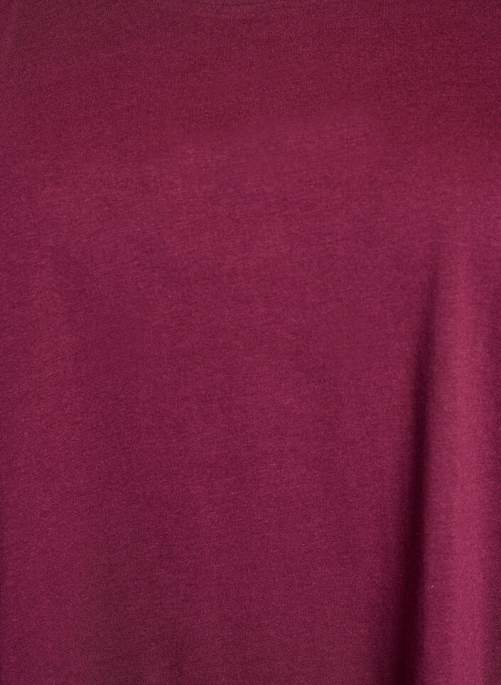 Short-sleeved cotton blend t-shirt, Dark Bordeaux, Packshot image number 2