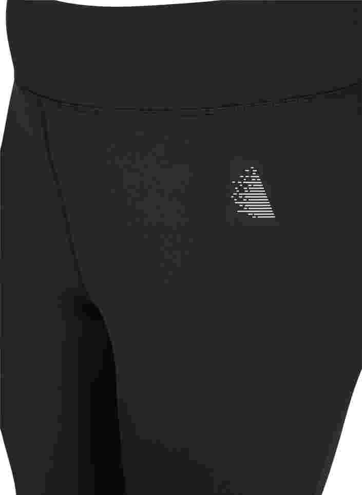 Cropped reflective gym leggings, Black Reflex, Packshot image number 2