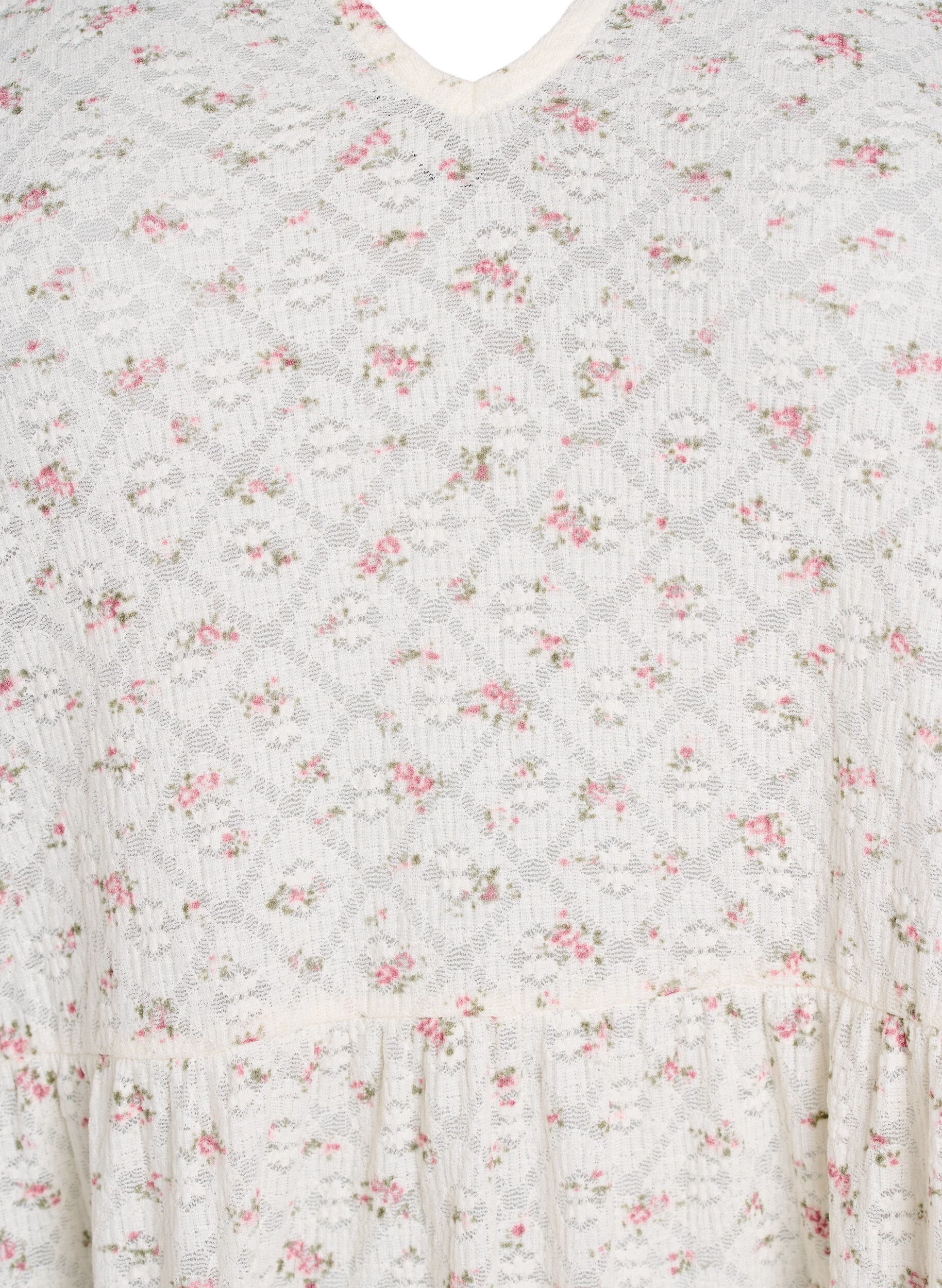 Zizzifashion Short A-line dress with 1/2 sleeves, White, Packshot image number 2