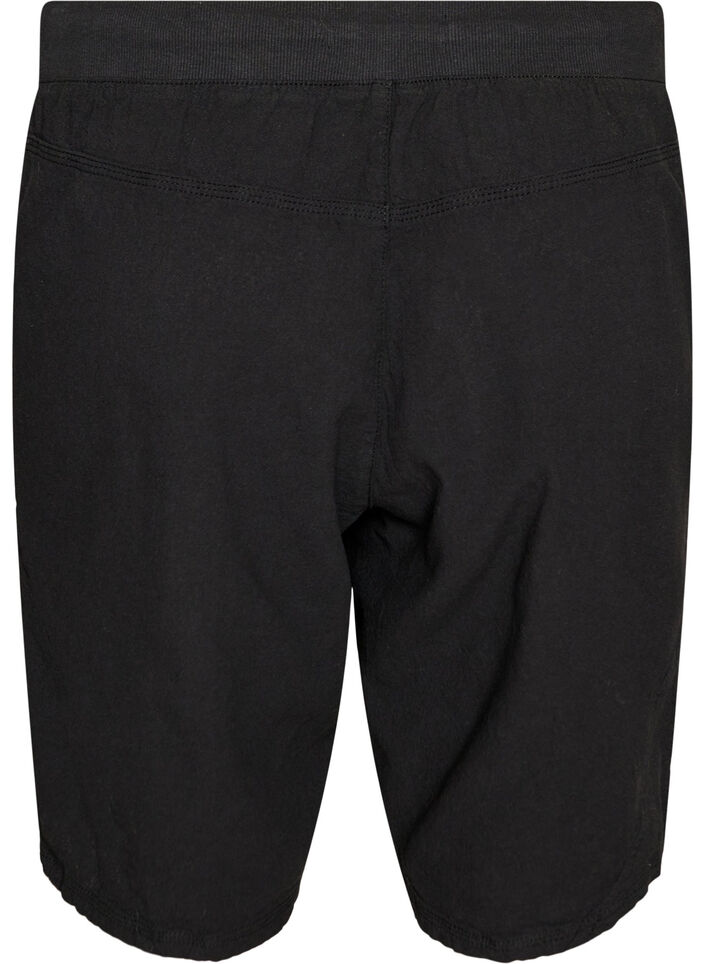 Loose cotton shorts with pockets, Black, Packshot image number 1
