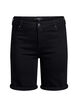 Fitted denim shorts with a high waist, Black, Packshot image number 0