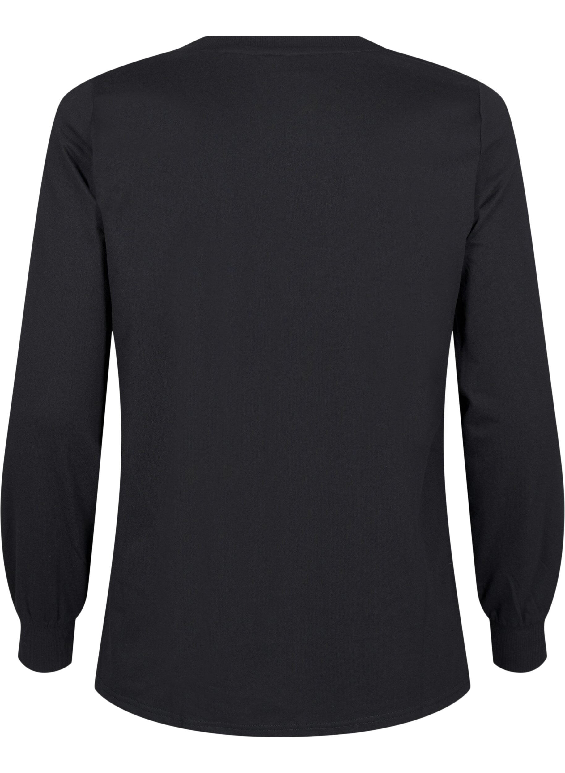 Zizzifashion Sweatshirt with lace details, Black, Packshot image number 1