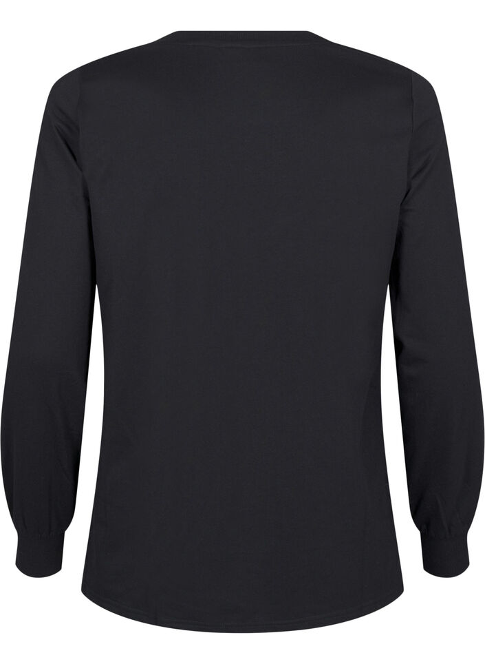 Sweatshirt with lace details, Black, Packshot image number 1