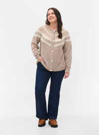 High-waisted Ellen bootcut jeans, Unwashed, Model