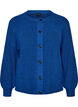 Rib knit cardigan with buttons, Blue, Packshot image number 0